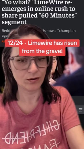 Cristina on Instagram: "12/24 - Limewire has risen from the grave!"