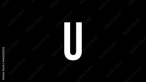 Pixel letter U with alpha channel, pixel alphabet, 8-bit