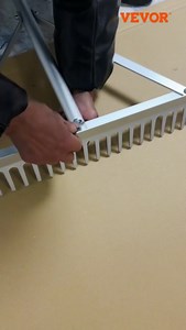 VEVOR Landscape Rake, 36" Head Aluminum Lake Weed Rake with 75" Long Handle for Loosening Soil, Lawn Care, Weeding Lake, Garden, Silver