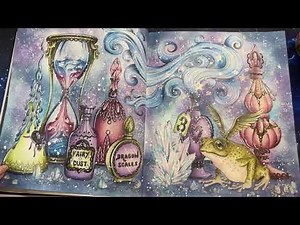 Adult Coloring - Magical Dawn flip through of completed pages