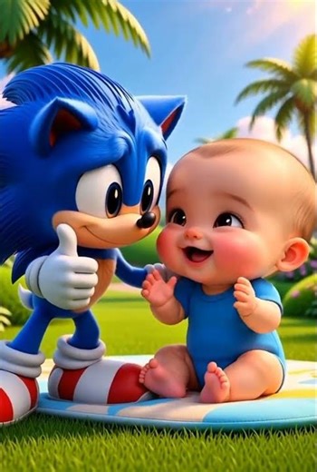 Sonic enjoy with a baby#sonic #shorts #ytshorts