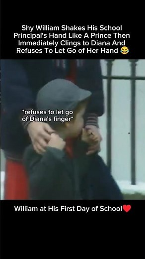 Shy William Shakes His School Principal's Hand Like A Prince Then Immediately Clings to Diana 😂
