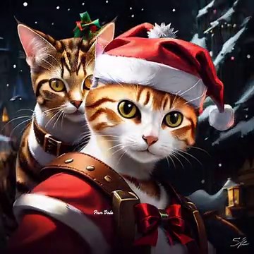 10K views · 1.3K reactions | Santa cat with red hat. | Pam's Gifs and Videos | Facebook