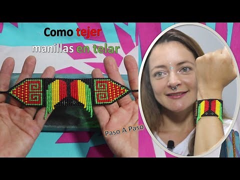 How to weave bead bracelets on a loom (Rastafarian colored design) Aniara Sanarte