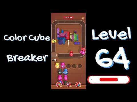Color Cube Breaker Level 64 Gameplay 🎮 | Smash Cubes Puzzle Game | Go Answer