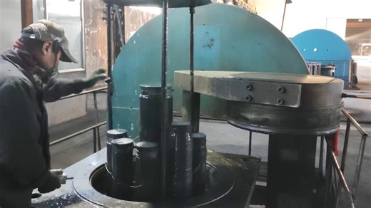 put the ladle shroud and sub entry nozzle into the pressing machine