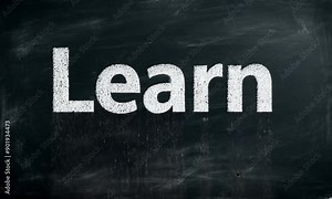 "Learn" Text Animation on Chalkboard - education, school, knowledge, blackboard, study, classroom, writing