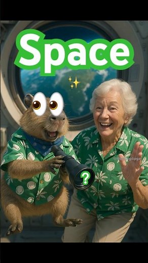 Capybara and Grandma’s Space Adventure: What Will They See Out There?#capybara #funny #trending
