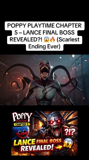 POPPY PLAYTIME CHAPTER 5 – LANCE FINAL BOSS REVEALED?! 😱🔥 (Scariest Ending Ever). Poppy Playtime Chapter 5 just changed EVERYTHING! 😱 Lance appears in his most terrifying form and the ending is absolutely insane. This boss fight might be the hardest one yet! Did you notice the hidden clues in this scene? 👀 Watch till the end for the shocking twist! Like 👍 Comment 💬 Share 🔥 Follow for more horror game updates and secrets! ⸻ 🚀 Hashtags (Mix of Viral Niche) #poppyplaytime #poppyplaytimechap