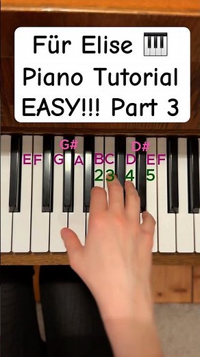 Für Elise 🎹 Super Easy Piano Tutorial 🎶 Part 3 #pianotutorial #fürelise #piano