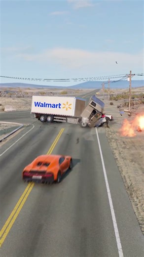 cars vs truck crash #shorts #car #beamngdrive