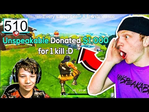 DONATING $1,000 IF THIS KID GETS 1 FORTNITE KILL!