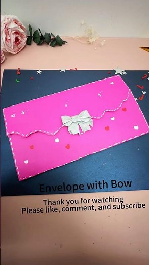 DIY Pink Envelope with Bow Tutorial | Gifts #diy #shorts #handmade #giftidea