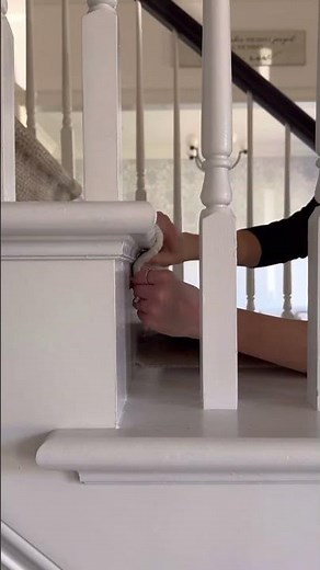 Stair runner install! Full tutorial coming tonight 🥰 #diyhome #stairrunner