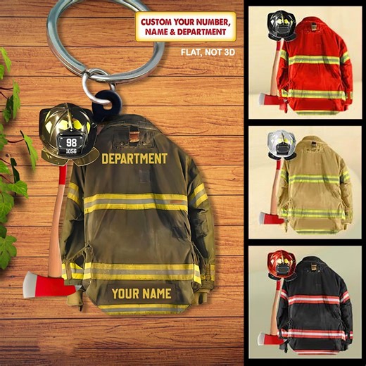 Personalized Firefighter Keychain, Firefighter Custom Keychain, Firefighter Lover Keychain, Fireman Gift, Firefighter Gift - Etsy