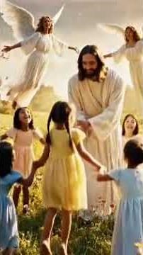 Children Dancing with Jesus Surrounded by Angels | Heavenly Christian Worship Moment”