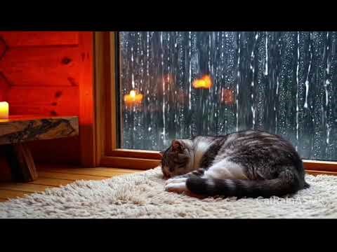 Heavy rain and a cat purring by the window | Perfect for relaxation or focus