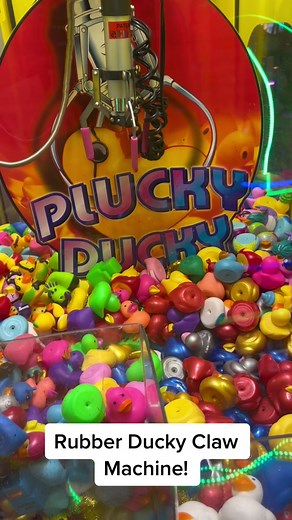 Rubber Ducky Claw Machine Win at Dave and Busters