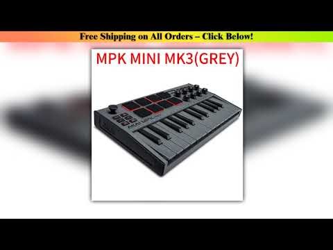 AKAI Professional MPK Mini MK3 - 25 Key USB MIDI Keyboard Controller With 8 Backlit Drum Pads, 8