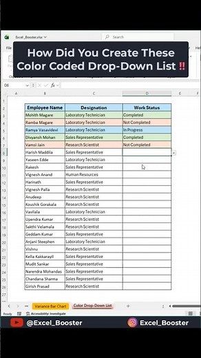 Create a Color-Coded Drop-Down List in Excel! 🎨 #shorts #excel