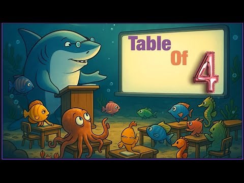 "Table of 4 for Kids 🎵 | Learn Multiplication Facts Easy & Fun"