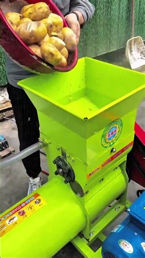 Potato Paste Making: Grinding Fresh Potatoes with Machine Power!