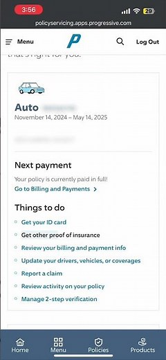 Progressive (Web Mobile)- How to get your Declarations Page