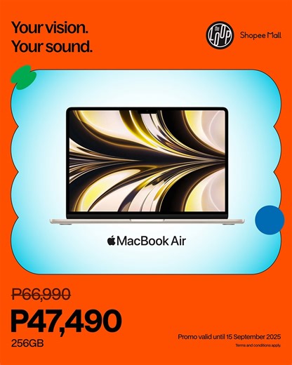 Upgrade your workspace this payday 🤩 It’s the perfect time to upgrade your entire creative workspace. Whether you’re crafting your next big idea on the ultra-portable MacBook Air in a stunning Midnight finish, or escaping into your zone with the AirPods 4 with Active Noise Cancellation, you're ready to create, listen, and focus without limits. Get the power and performance you deserve. Check out now at https://bit.ly/TheLoopOnShopee. Plus, enjoy 0% installment with SPayLater of up to 6 months u
