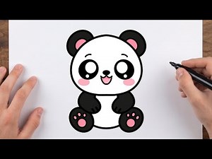 How to Draw a Cute Panda 🐼 | Easy Step by step drawing for kids.