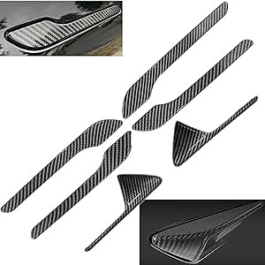 4Pcs Tesla Door Handle & 2Pcs Turn Signal Side Camera Protector Covers Decoration Accessories for 2021-2023 Tesla Model 3/Y 3D Exterior Trims Wrap Stickers (Glossy Carbon Fiber)