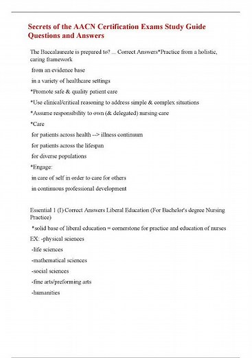 Secrets of the AACN Certification Exams Study Guide Questions and Answers