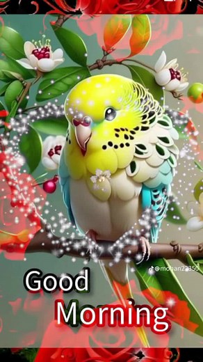 Colorful Parakeet Perched Among Vibrant Flowers