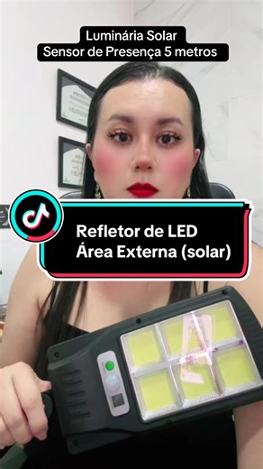 Refletor de Led para área externa (sensor de presença) #luminaria #dicas_utilidades #energiasolar #tiktokshop22 #video @Tânia Maria @Tânia Maria @Tânia Maria