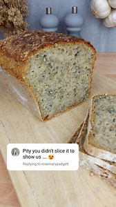 You wanted to see how this bread looks inside. Here it is, the bread I baked yesterday, so it's not as crunchy as on day one but still delicious 😋 This bread we all enjoy eating from the first slice until the last. One more thing, this one has no linseeds inside as I simply run out. If you don't have some of the seeds from the recipe, you can still bake this bread. Hope that helps 👍 Let me know if you have any more questions 😍 | Taste Spell
