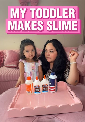 Pink Slime Making with a Toddler | Fun Toddler Activities