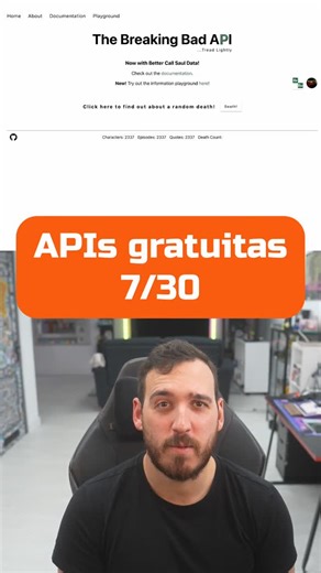 AristiDevs | Día 7 de 30 enseñándote APIs gratuitas para practicar programación. Si te flipa Breaking Bad, esta API es oro puro para practicar con... | Instagram