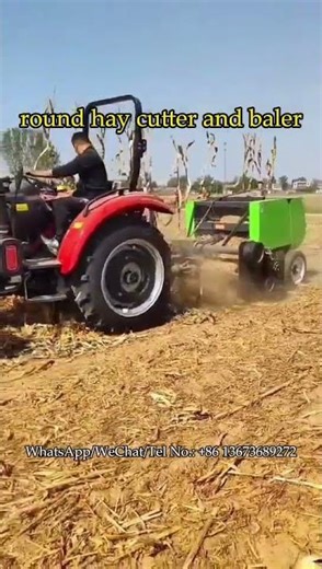 Hay crushing and round baler | Straw cutter and baler for sale #baler #haybale #haybaler