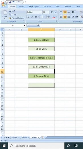 Current Date & Time in Excel ⏰ | TODAY & NOW Formula #excel #exceltricks