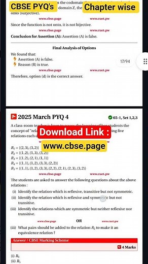 Relations and Functions pyqs class 12 #cbse2026 #relationsandfunctions #ncertwallah #scienceandfun