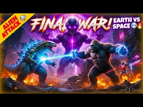 👉 Alien vs Godzilla 😱👽 Final Monster War PART 4 🔥 | Earth vs Space Battle!