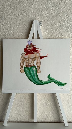 King Neptune #art #artist #painting #acrylicpainting #spongebob #king #neptune #mermaid