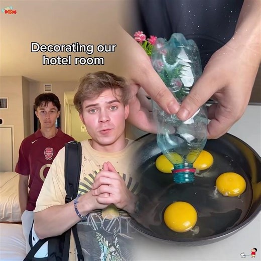 Decorating our hotel room!