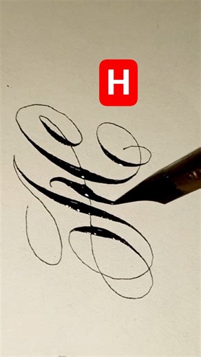 Copperplate Letter H Formation | Smooth & Elegant Strokes | Incora Ink #shorts