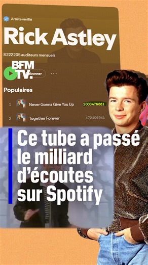 Anonymous, GTA IV et Rickroll… Retour sur l’histoire de “Never gonna give you up”, le tube de Rick Astley qui vient de passer le milliard d’écoutes sur Spotify | BFMTV
