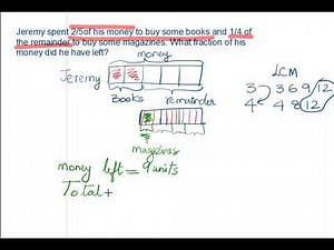 Singapore Math - Solve fractions problems using Models and Algebra