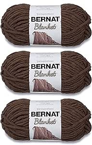 Bernat Blanket Taupe Yarn - 3 Pack of 150g/5.3oz - Polyester - 6 Super Bulky - 108 Yards - Knitting/Crochet
