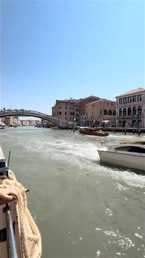 POV: Boarded the Water Taxi at the train station in Venice, on the Grand Canal