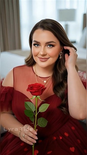 Burgundy Tulle Gown + Valentine Rose Glow ✨ #PlusSizeStyle #CurvyQueen #Shorts 🌸💕🌷🤍