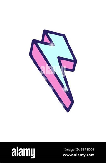 glitter effect animation of tattoo style lightning bolt Stock Video Footage - Alamy