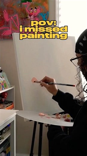 painting a huge canvas with acrylic paint 🎨 #art #painting #shorts